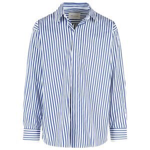 Ami Paris Blue Cotton Striped Shirt Men